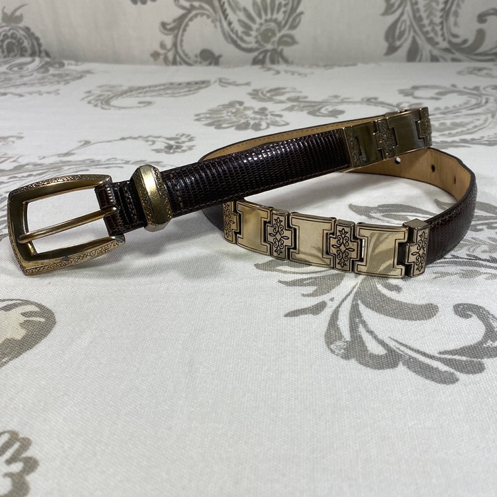 Brighton VINTAGE cowgirl MADE IN USA Belt Leather Silver Metal Faux
Snake 40609